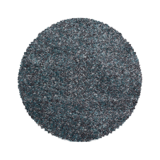 Enjoy Rond Shaggy – Hoogpolig Vloerkleed – 3D-effect – Gemêleerd Blauw/Grijs/Crème