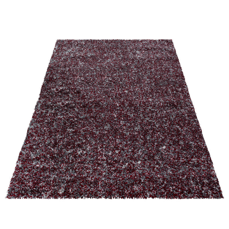 Enjoy Shaggy – Hoogpolig Vloerkleed – 3D-effect – Gemêleerd Rood/Grijs/Wit