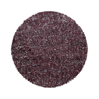 Enjoy Rond Shaggy – Hoogpolig Vloerkleed – 3D-effect – Gemêleerd Rood/Grijs/Wit
