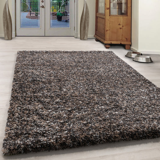 Enjoy Shaggy – Hoogpolig Vloerkleed – 3D-effect – Gemêleerd Taupe/Grijs/Beige