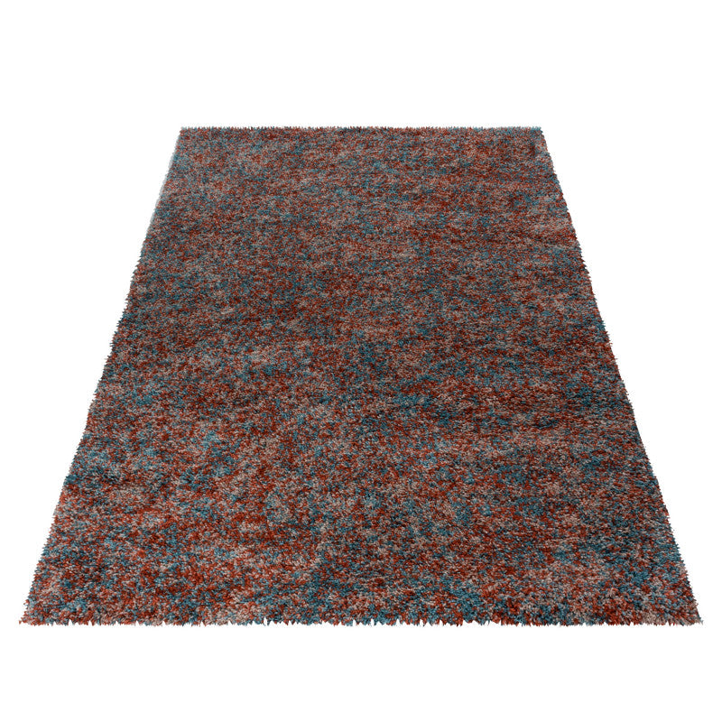 Enjoy Shaggy – Hoogpolig Vloerkleed – 3D-effect – Gemêleerd Terra/Blauw/Beige