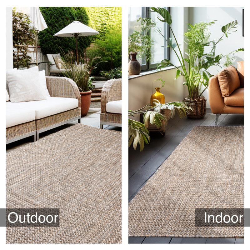 Zagora Vloerkleed – Beige – Laagpolig & Effen – Voor Binnen & Buiten