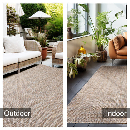 Zagora Vloerkleed – Beige – Laagpolig & Effen – Voor Binnen & Buiten