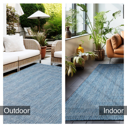 Zagora Vloerkleed – Blauw – Laagpolig & Kader Design – Voor Binnen & Buiten