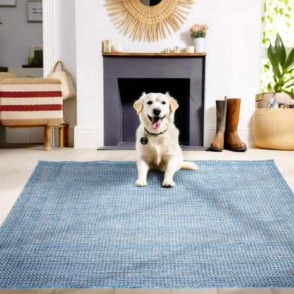 Zagora Vloerkleed – Blauw – Laagpolig & Kader Design – Voor Binnen & Buiten