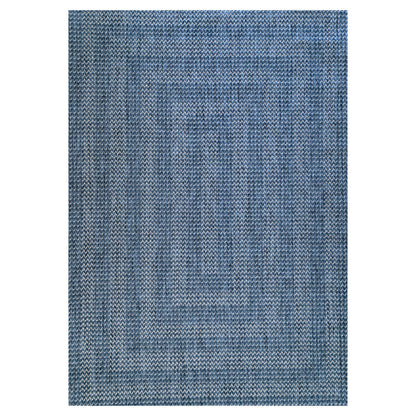 Zagora Vloerkleed – Blauw – Laagpolig & Kader Design – Voor Binnen & Buiten