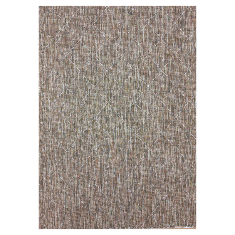 Zagora Vloerkleed – Beige – Laagpolig & Geruit Design – Voor Binnen & Buiten