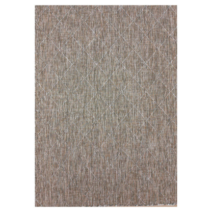 Zagora Vloerkleed – Beige – Laagpolig & Geruit Design – Voor Binnen & Buiten