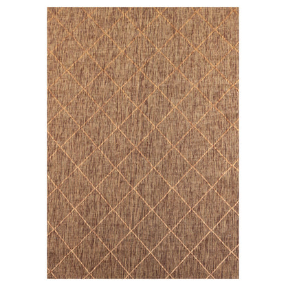 Zagora Vloerkleed – Terra/Oranje – Laagpolig & Geruit Design – Voor Binnen & Buiten