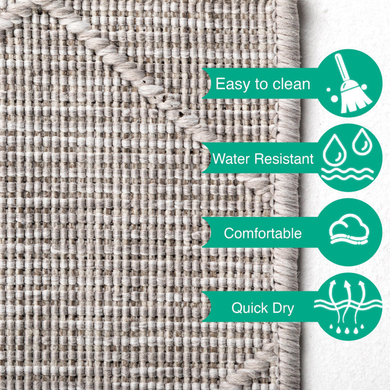 Zagora Vloerkleed – Grijs – Laagpolig & Geruit Design – Voor Binnen & Buiten