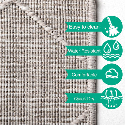 Zagora Vloerkleed – Grijs – Laagpolig & Geruit Design – Voor Binnen & Buiten