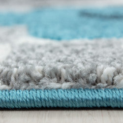 Kids Vloerkleed – Kindervloerkleed – Raceauto blauw – Anti-Allergisch