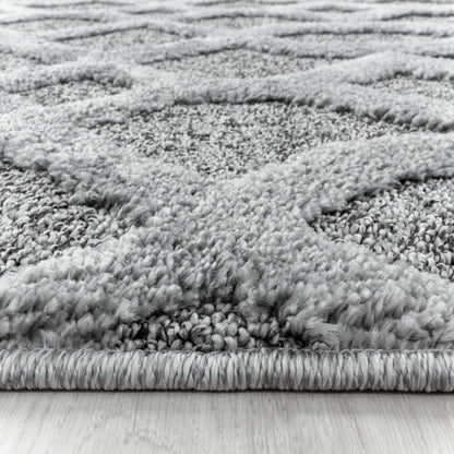 Pisa Vloerkleed – Grijs – Mozaïekpatroon – Laagpolig & Modern