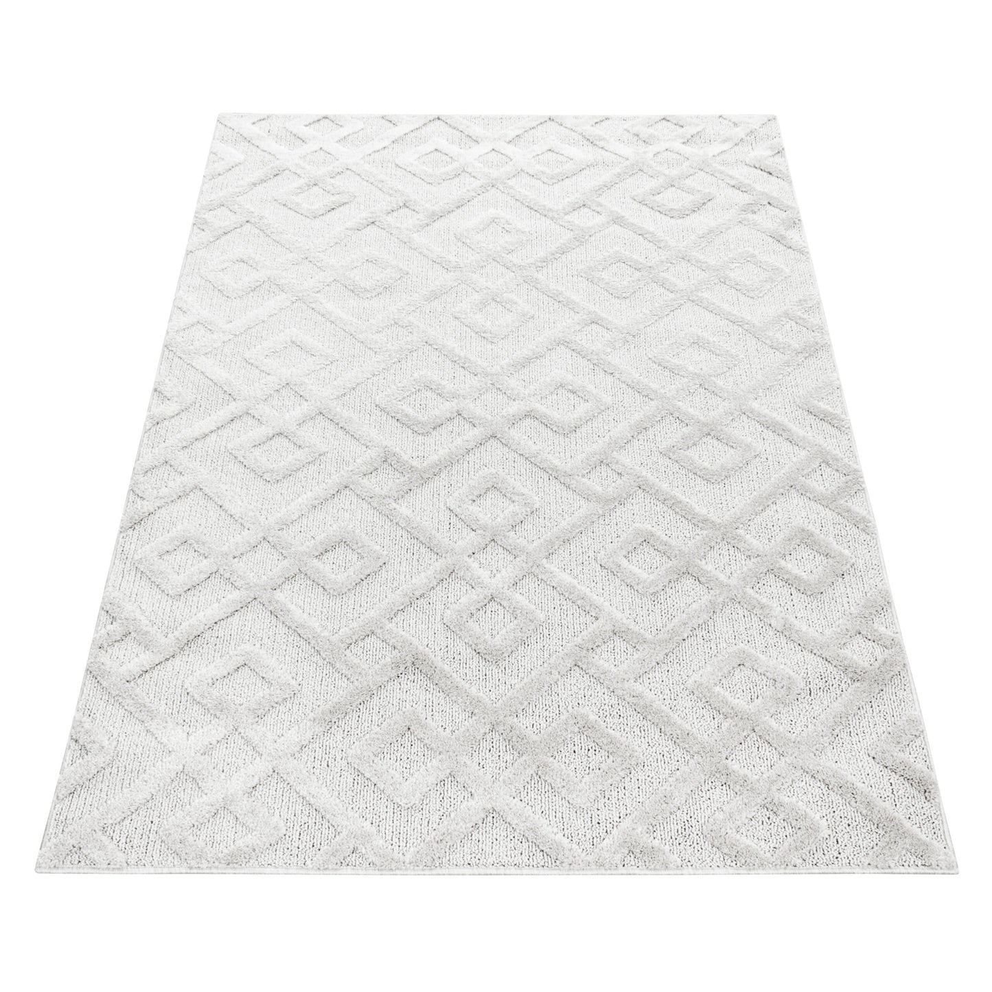 Pisa Vloerkleed – Creme – Geometrisch Doorkijkpatroon – Laagpolig & Modern