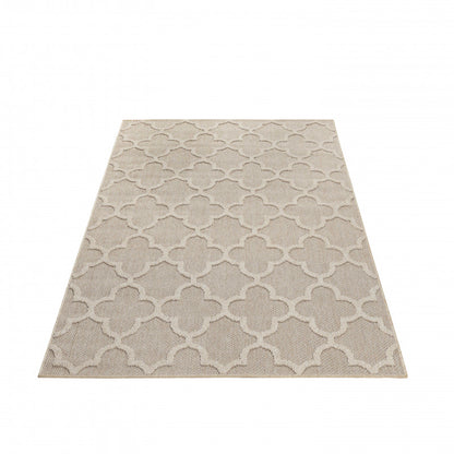Patara – Marrakesh Patroon Beige – Laagpolig & Weerbestendig – Voor Binnen & Buiten