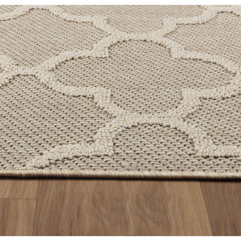 Patara – Marrakesh Patroon Beige – Laagpolig & Weerbestendig – Voor Binnen & Buiten