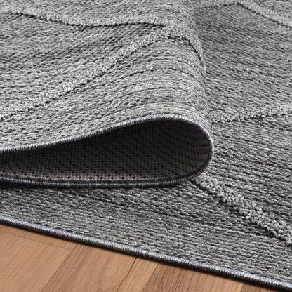 Patara – Diamantmotief Grijs – Laagpolig & Weerbestendig – Voor Binnen & Buiten