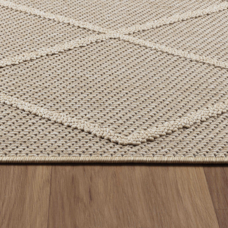 Patara – Boho Stijl Beige – Laagpolig & Weerbestendig – Voor Binnen & Buiten