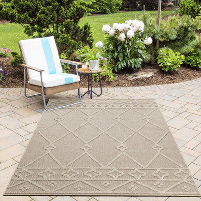 Patara – Boho Stijl Beige – Laagpolig & Weerbestendig – Voor Binnen & Buiten