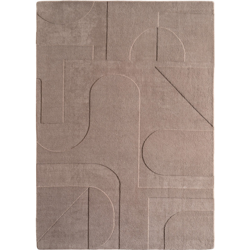 Pompei Seta Taupe – Japandi Stijl – Laagpolig Vloerkleed