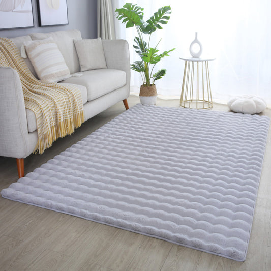 Fluffy Vloerkleed Ambiance – Zilver – Extra Zacht met 3D Effect & Luxe Look