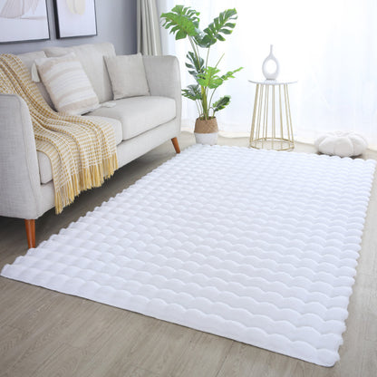 Fluffy Vloerkleed Ambiance – Uni Wit – Extra Zacht met 3D Effect & Luxe Look