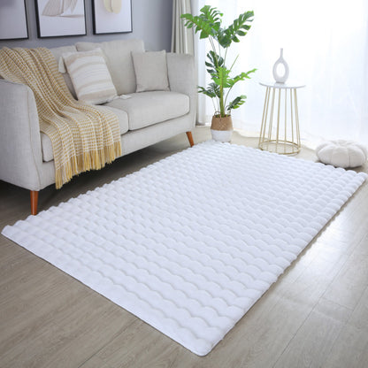 Fluffy Vloerkleed Ambiance – Uni Wit – Extra Zacht met 3D Effect & Luxe Look
