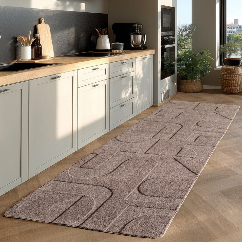 Pompei Seta Taupe – Japandi Stijl – Laagpolig Vloerkleed
