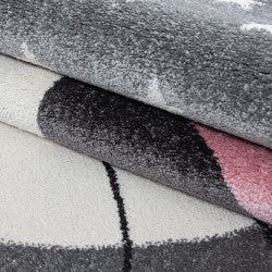 Kids Vloerkleed – Kindervloerkleed – Kat Roze/Grijs – Anti-Allergisch