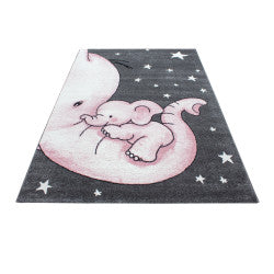 Kids Vloerkleed – Kindervloerkleed – Babyolifant Roze – Anti-Allergisch