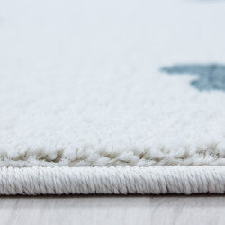 Kids Vloerkleed – Kindervloerkleed – Olifant in de Regen Blauw – Anti-Allergisch
