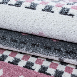 Kids Vloerkleed – Kindervloerkleed – Olifant in de Regen Roze – Anti-Allergisch