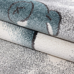 Kids Vloerkleed – Kindervloerkleed – Beer & Ster Blauw – Anti-Allergisch