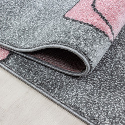 Kids Vloerkleed – Kindervloerkleed – Beer & Ster Roze – Anti-Allergisch