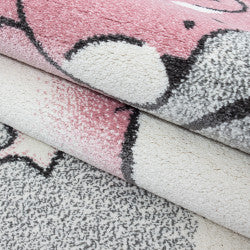 Kids Vloerkleed – Kindervloerkleed – Beer & Ster Roze – Anti-Allergisch