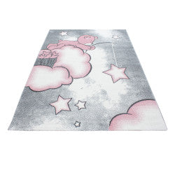 Kids Vloerkleed – Kindervloerkleed – Beer & Ster Roze – Anti-Allergisch
