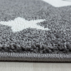 Kids Vloerkleed – Kindervloerkleed – Ster Grijs – Anti-Allergisch