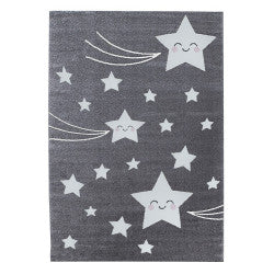 Kids Vloerkleed – Kindervloerkleed – Ster Grijs – Anti-Allergisch