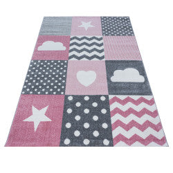 Kids Vloerkleed – Kindervloerkleed – Multi Pink – Anti-Allergisch
