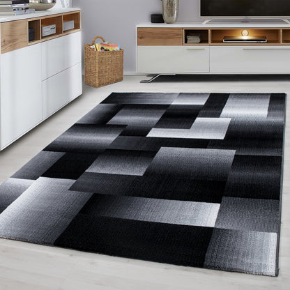 Miami Vloerkleed – Zwart – Laagpolig met Geometrisch Design