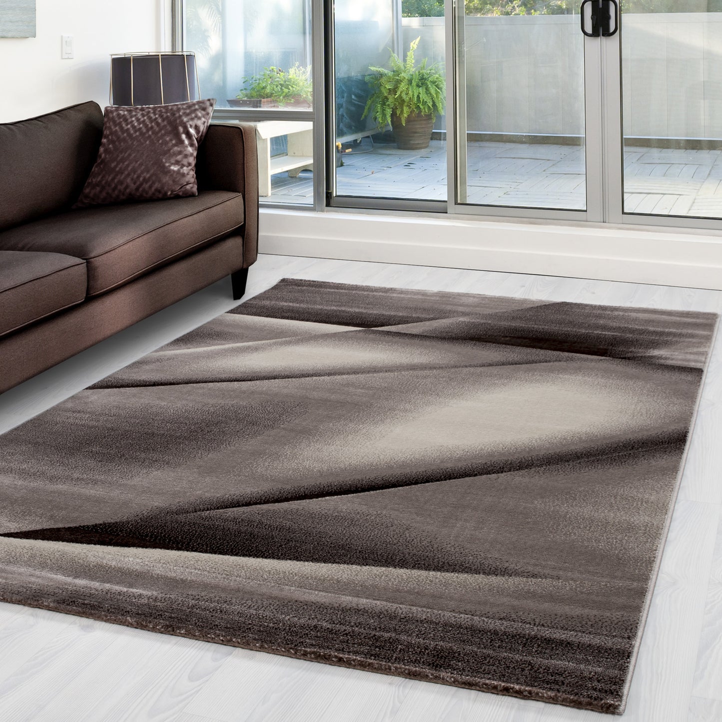 Miami Vloerkleed – Bruin – Laagpolig met Golvend Design