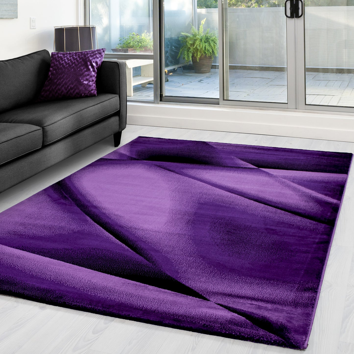 Miami Vloerkleed – Lila – Laagpolig met Golvend Design