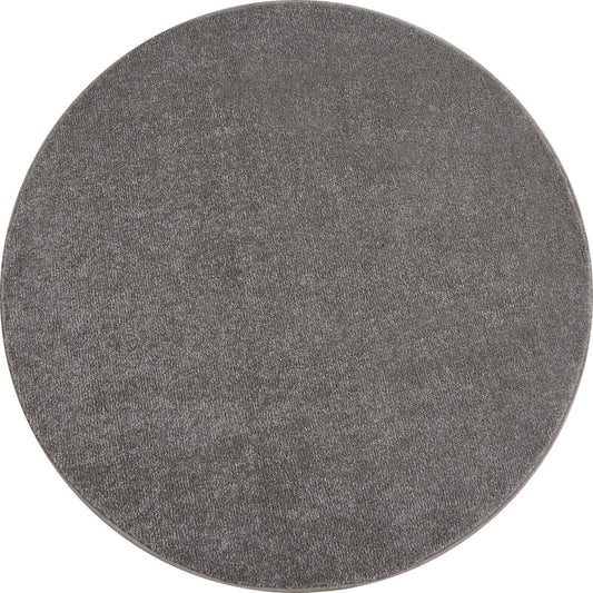 Ata Rond Vloerkleed – Beige – Laagpolig met Vilt Onderkant