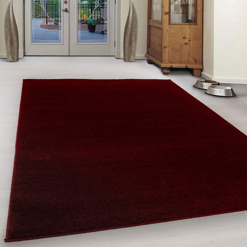 Ata Vloerkleed – Rood – Laagpolig met Vilt Onderkant