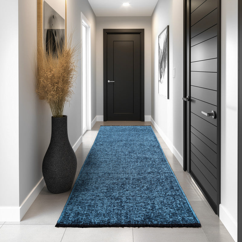 Space – Petrol Vintage Look – Laagpolig Vloerkleed