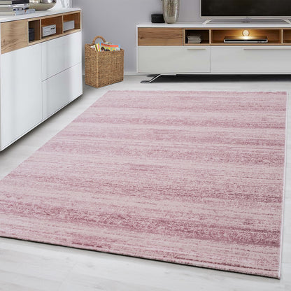 Plus Vloerkleed – Roze – Laagpolig & Gemêleerd Uni Design