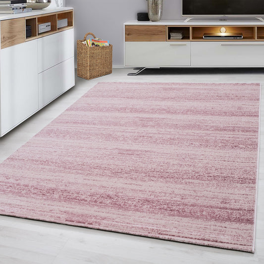 Plus Vloerkleed – Roze – Laagpolig & Gemêleerd Uni Design