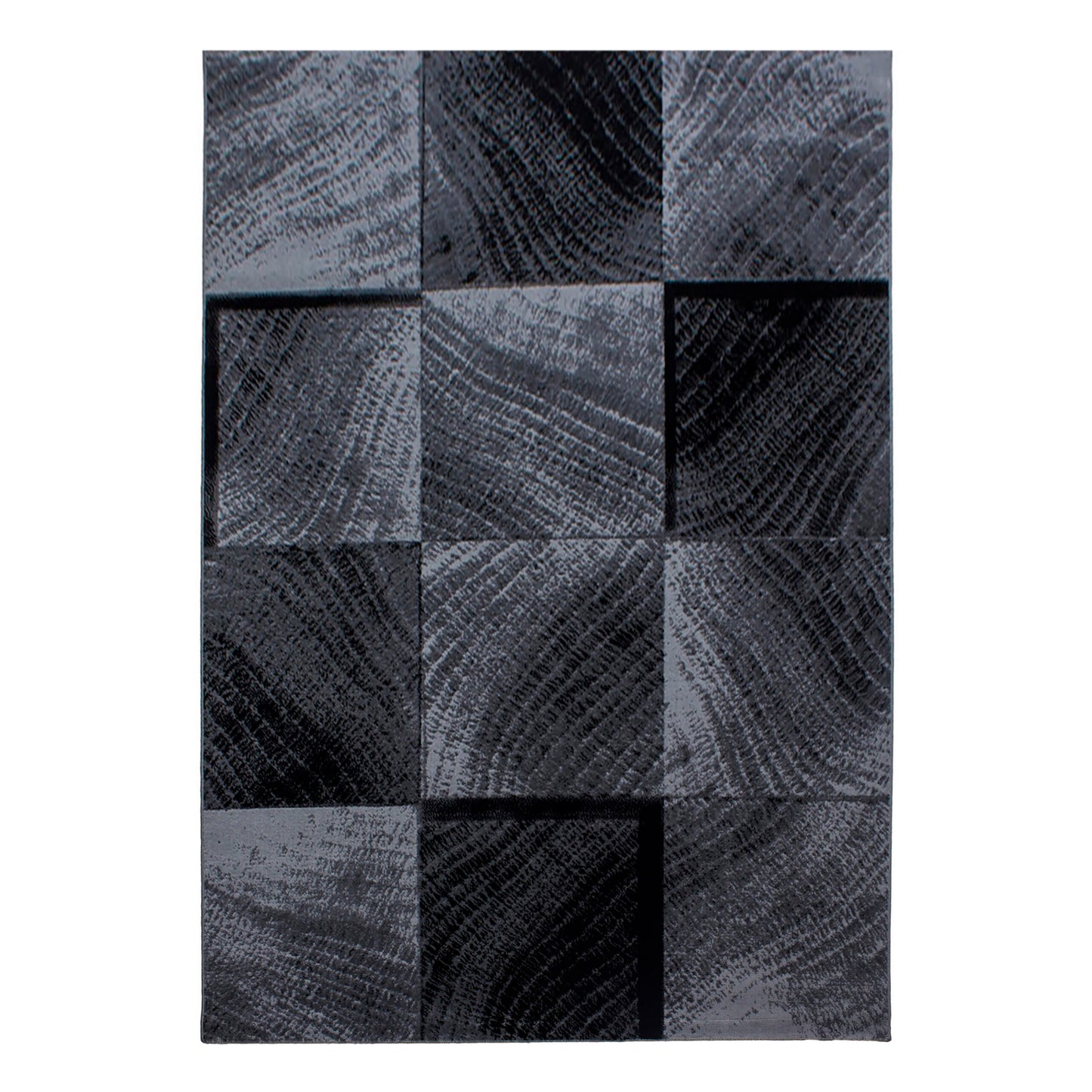 Plus Vloerkleed – Grijs – Patchwork Design – Laagpolig