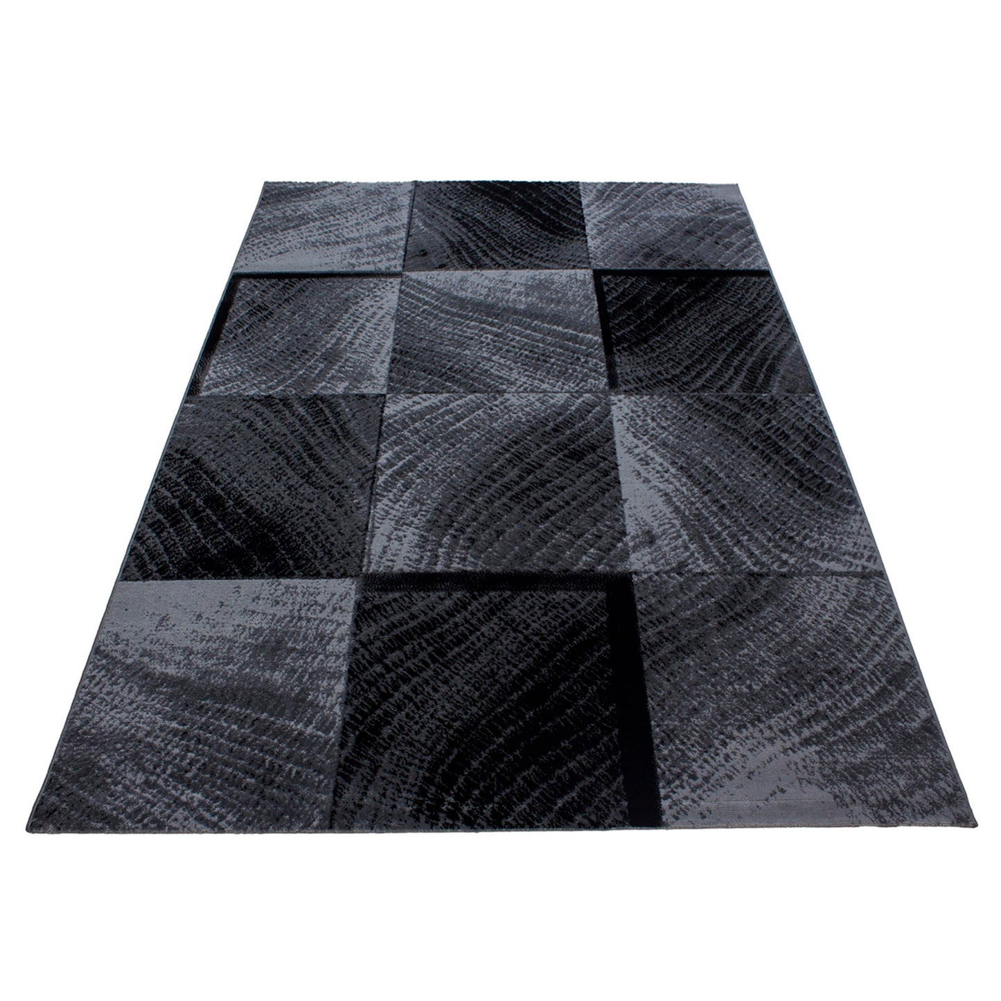 Plus Vloerkleed – Grijs – Patchwork Design – Laagpolig