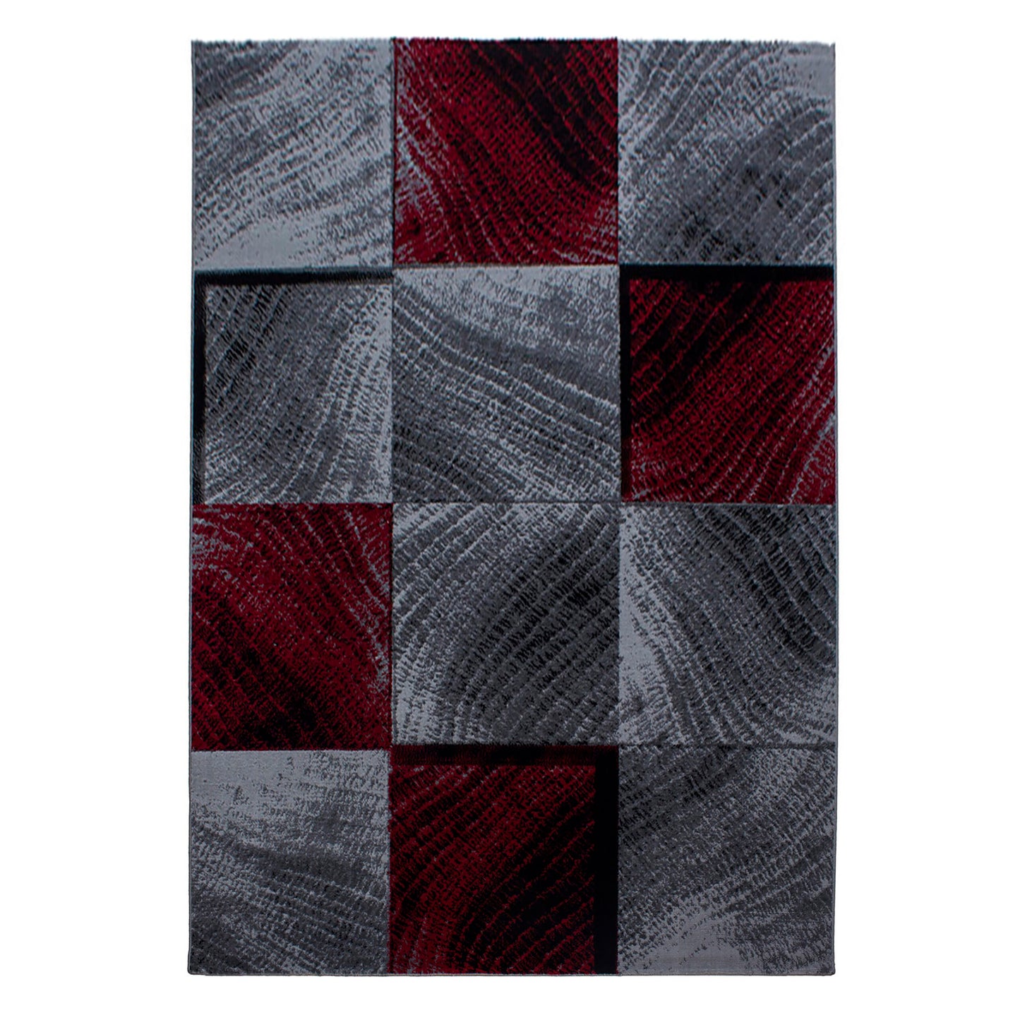 Plus Vloerkleed – Rood – Patchwork Design – Laagpolig